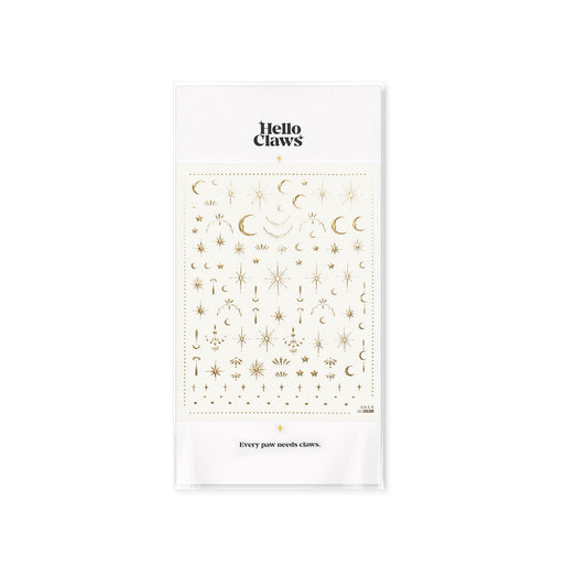 Hello Claws | Moon And Star Gold Silver Nail Deco Sticker