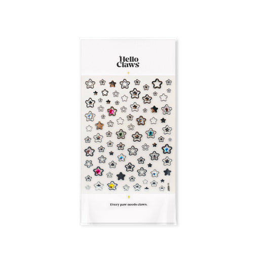 Hello Claws | Silver Star Heart 5D Nail Deco Sticker