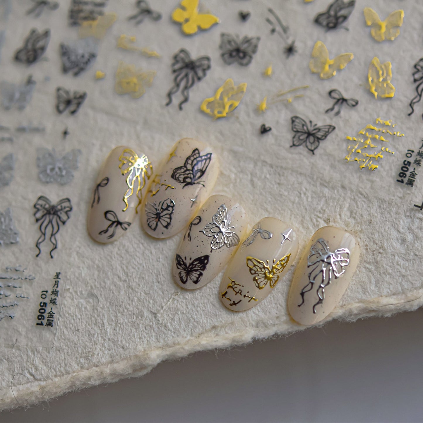 Hello Claws | Butterfly And Bowknot Hot Stamping Nail Deco Sticker