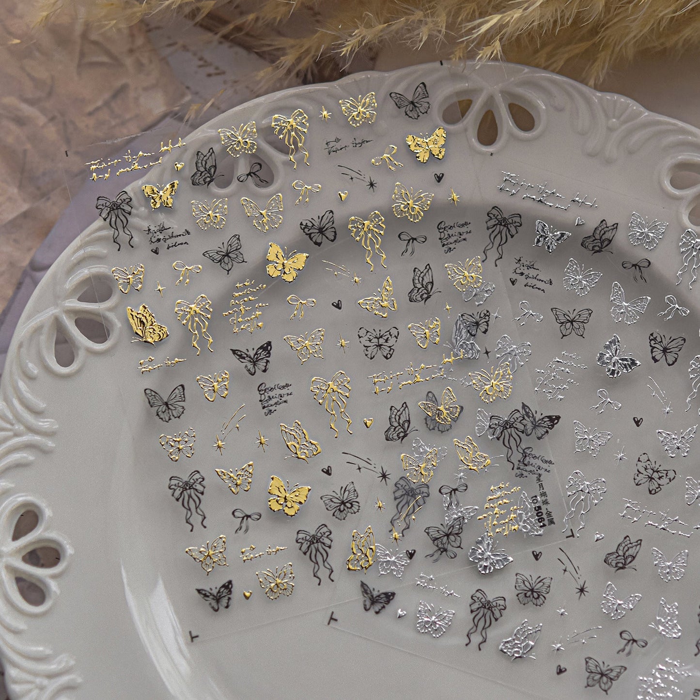 Hello Claws | Butterfly And Bowknot Hot Stamping Nail Deco Sticker