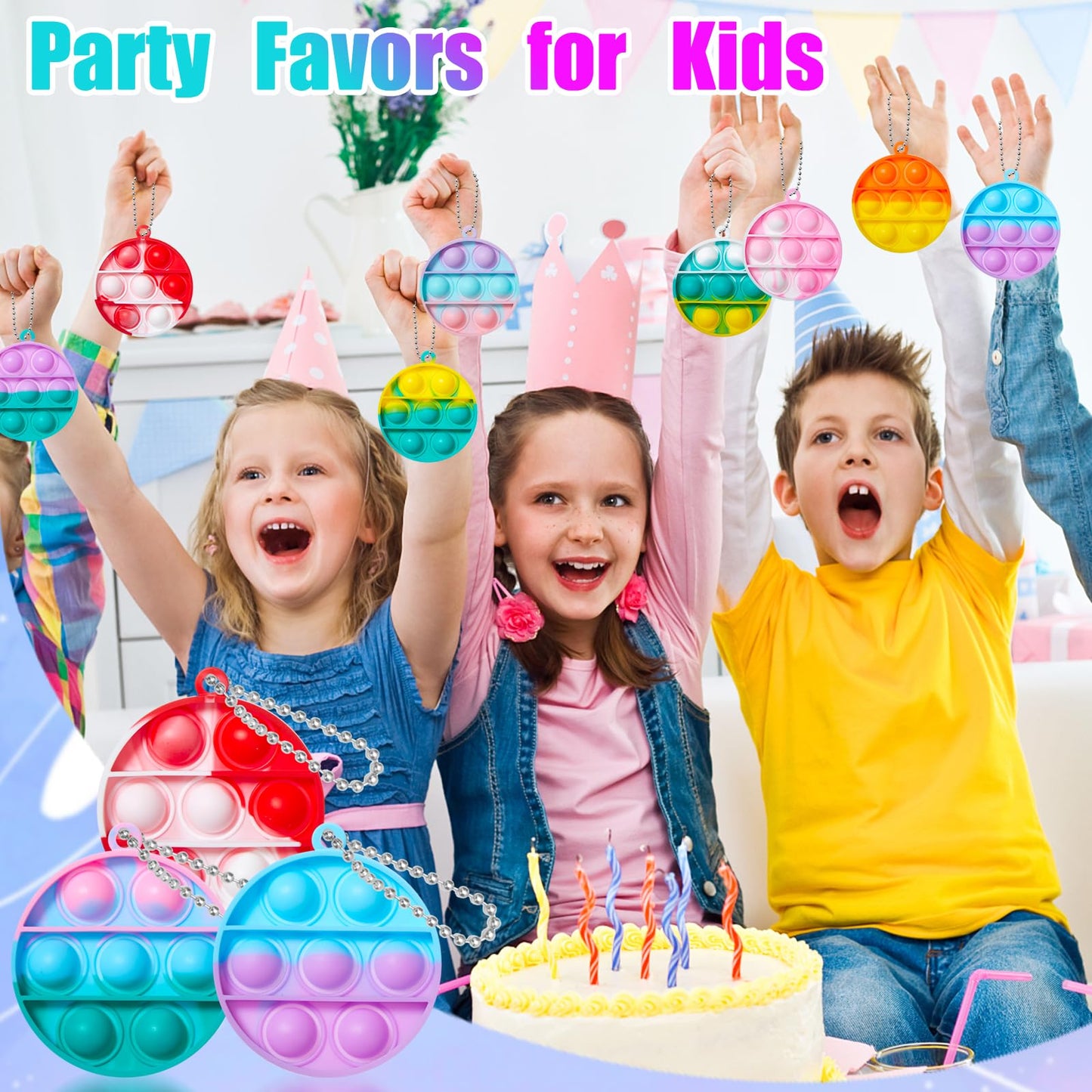 TOANWOD 24Pcs Pop Fidget Toys – Party Favors & Classroom Prizes