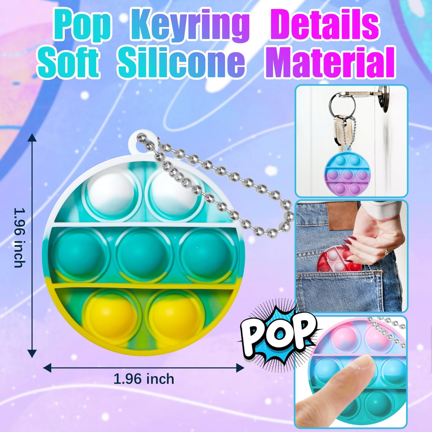 TOANWOD 24Pcs Pop Fidget Toys – Party Favors & Classroom Prizes