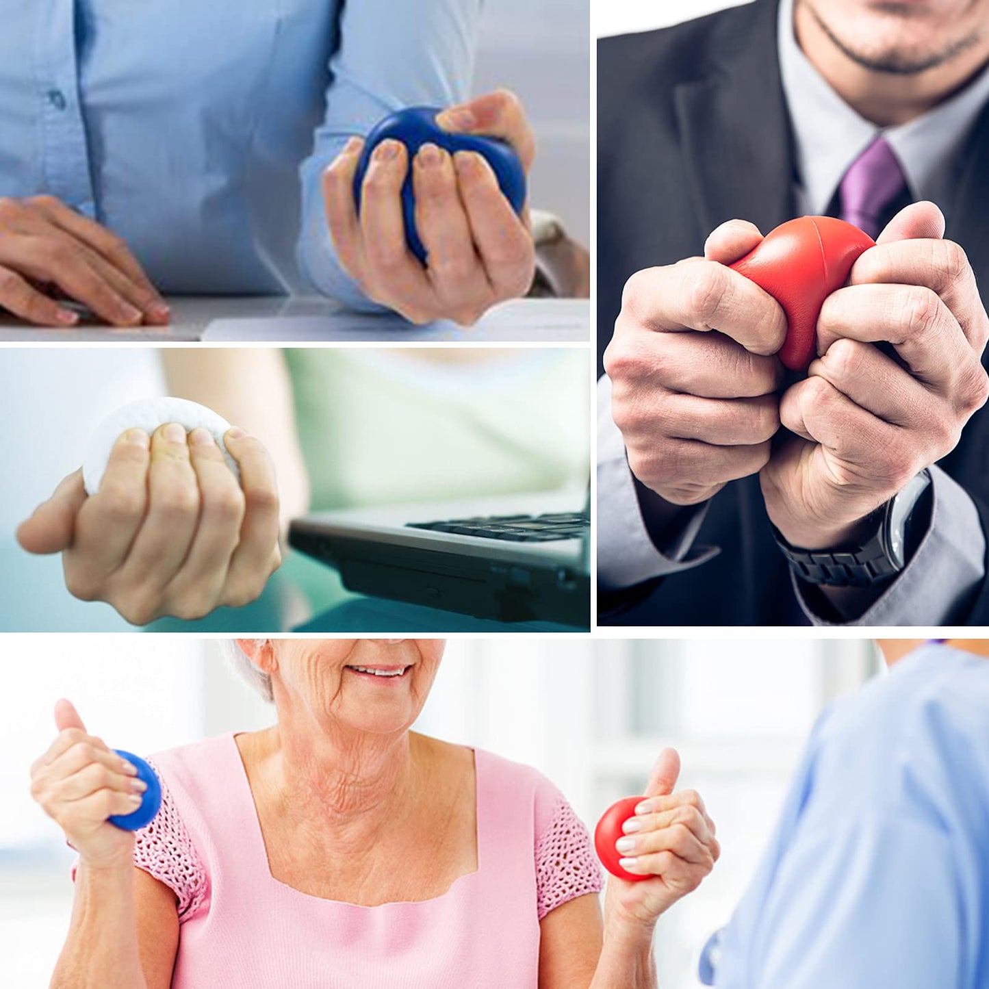 TOAOB Motivational Stress Balls 6 Pack – 2.5-inch Foam Squeeze Balls for Focus & Calm