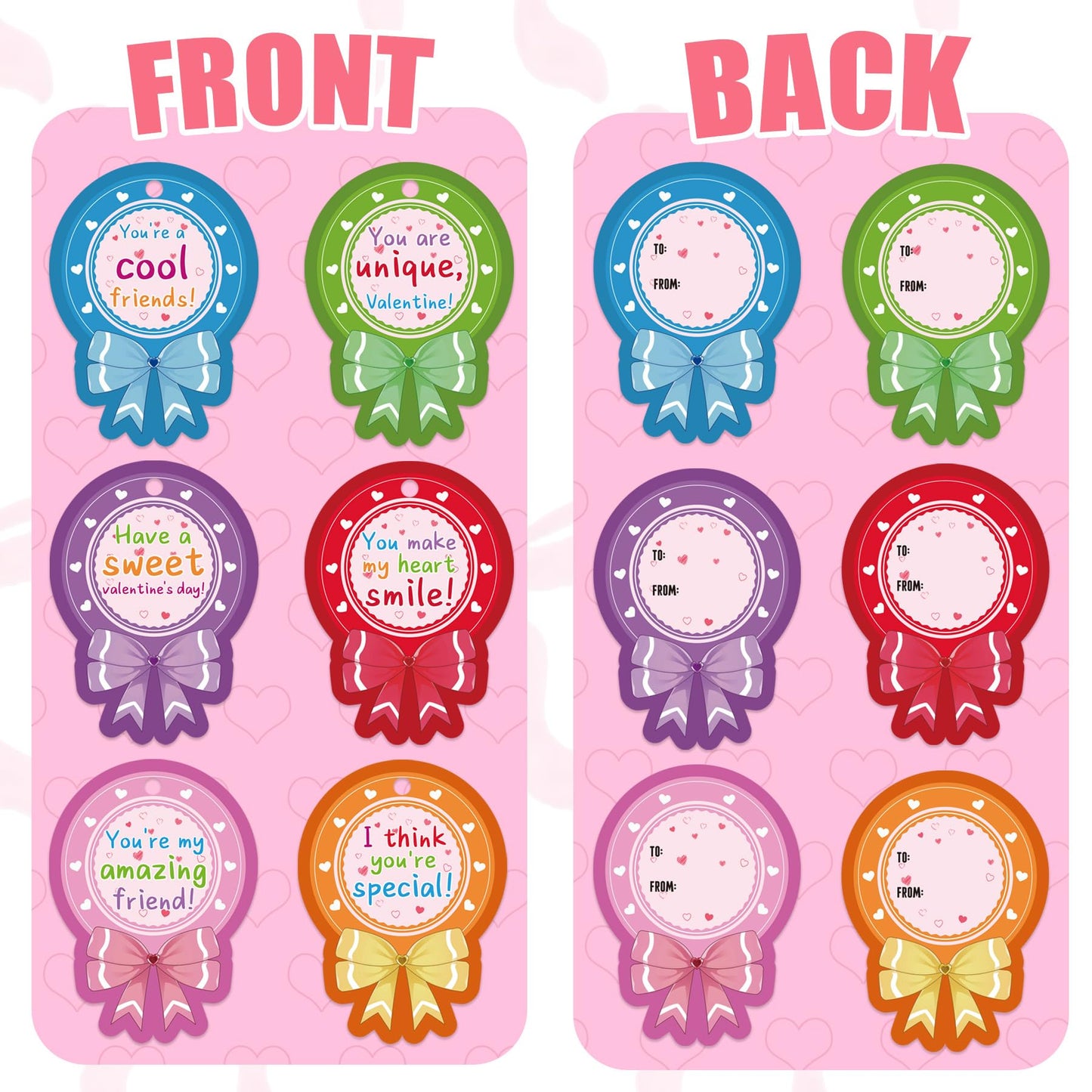 TOAPER 28-Pack Giant Lollipop Valentine Stationery for Kids – Classroom Gift Set