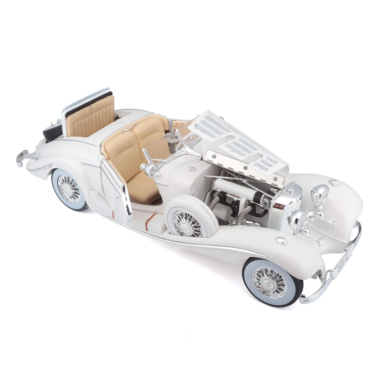 Maisto 1:18 Scale 1936 Mercedes-Benz 500 K Special Roadster Diecast – White | Tobar