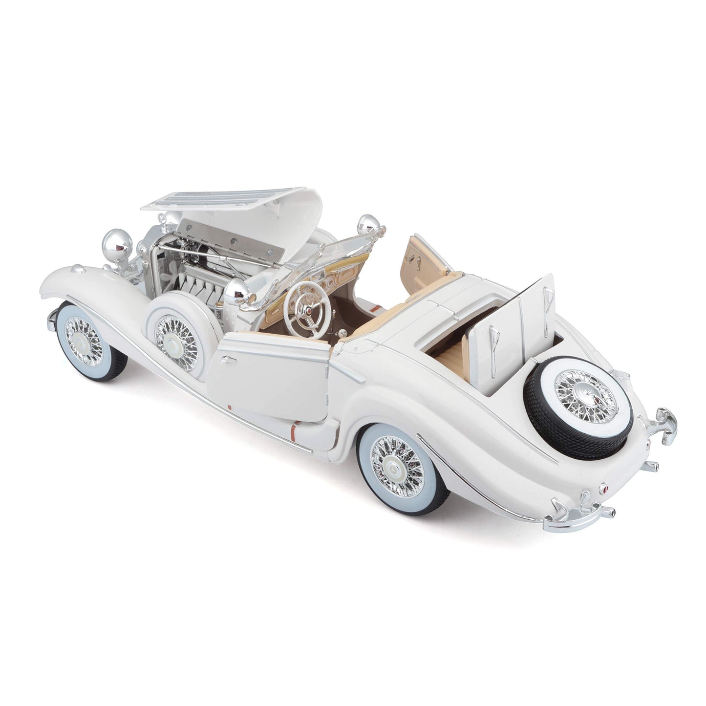 Maisto 1:18 Scale 1936 Mercedes-Benz 500 K Special Roadster Diecast – White | Tobar