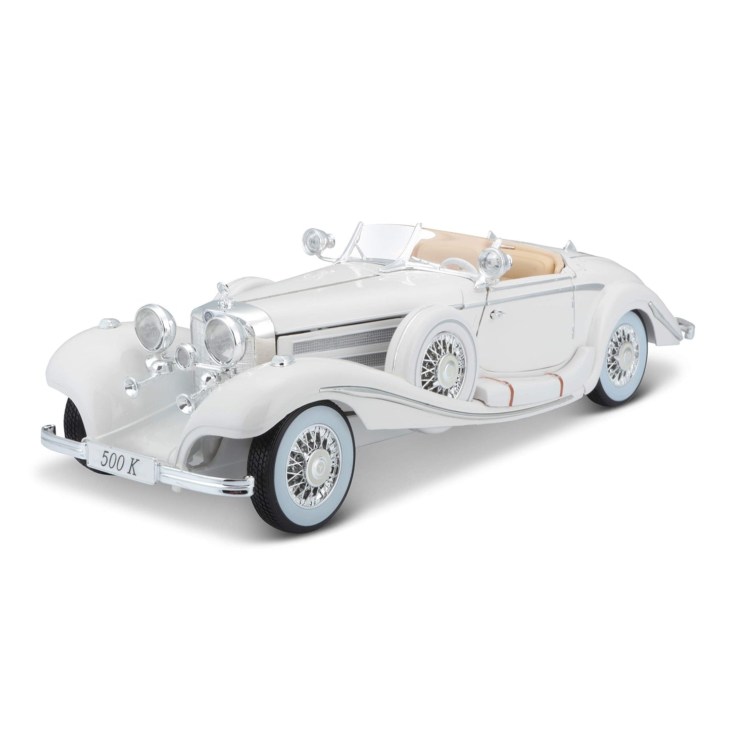 Maisto 1:18 Scale 1936 Mercedes-Benz 500 K Special Roadster Diecast – White | Tobar