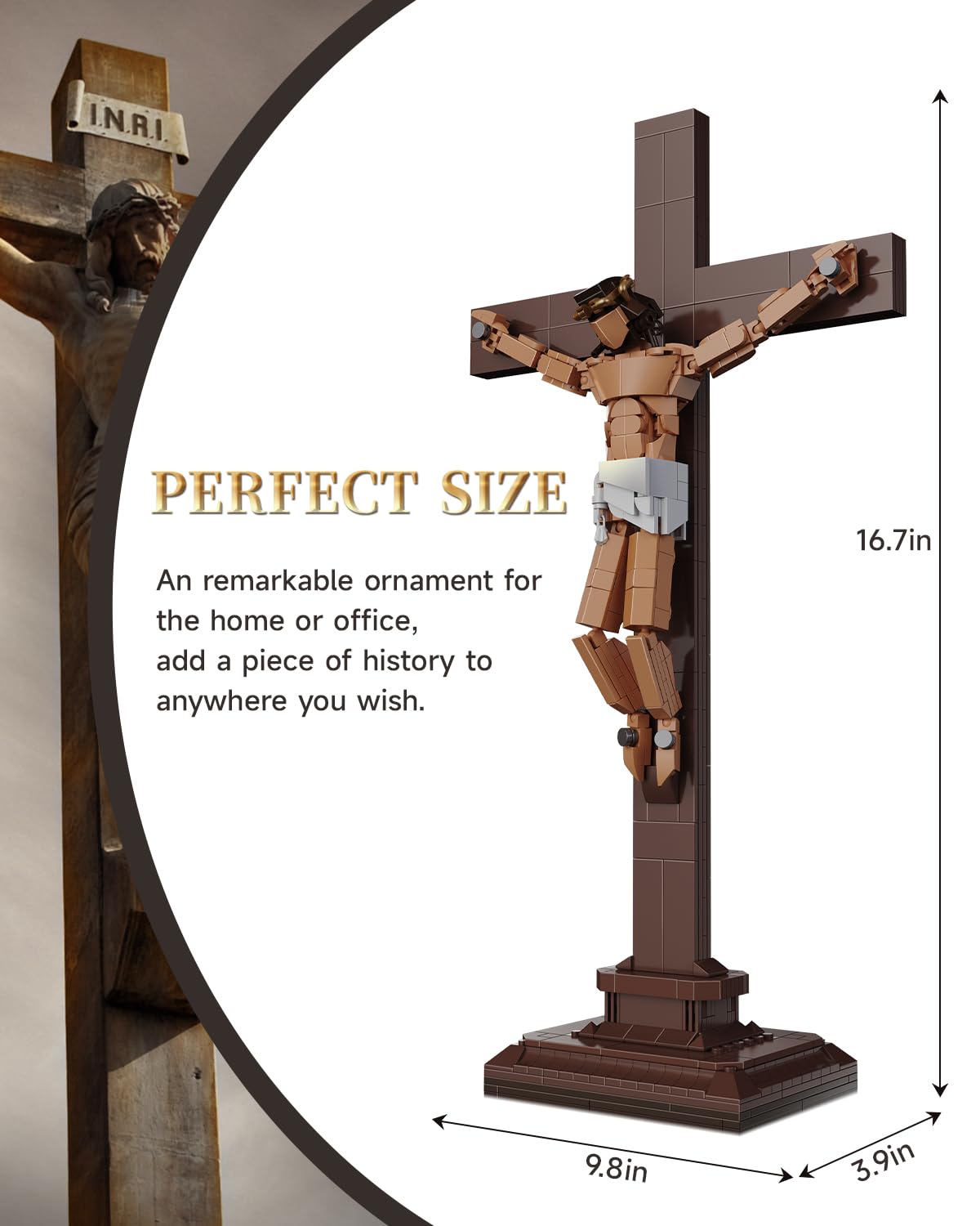 Tobocoy Jesus Crucifixion Building Blocks Set - 588 Pieces | Lego-Compatible Religious Toy