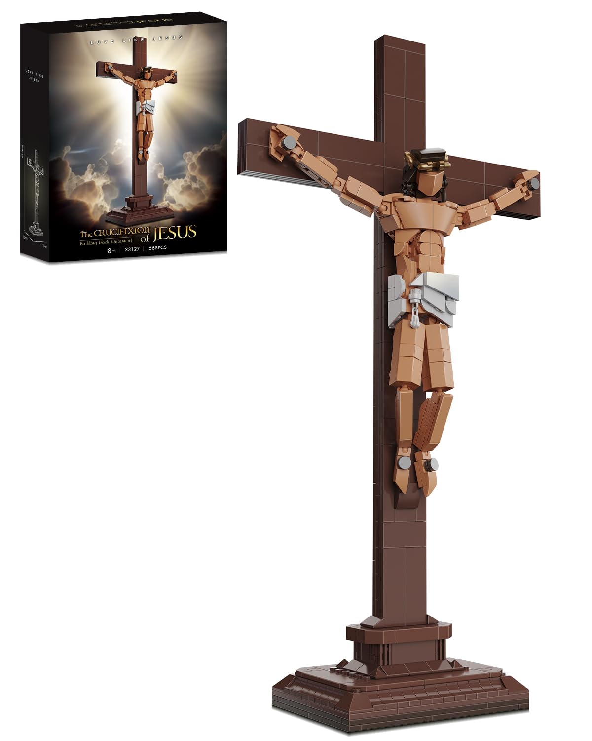 Tobocoy Jesus Crucifixion Building Blocks Set - 588 Pieces | Lego-Compatible Religious Toy