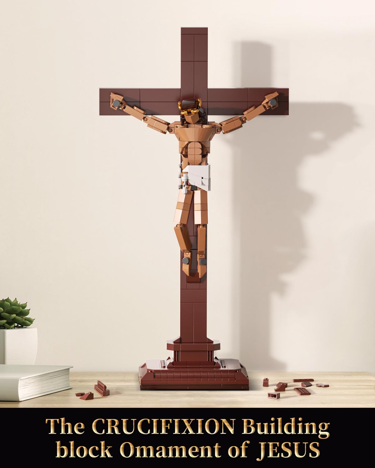 Tobocoy Jesus Crucifixion Building Blocks Set - 588 Pieces | Lego-Compatible Religious Toy