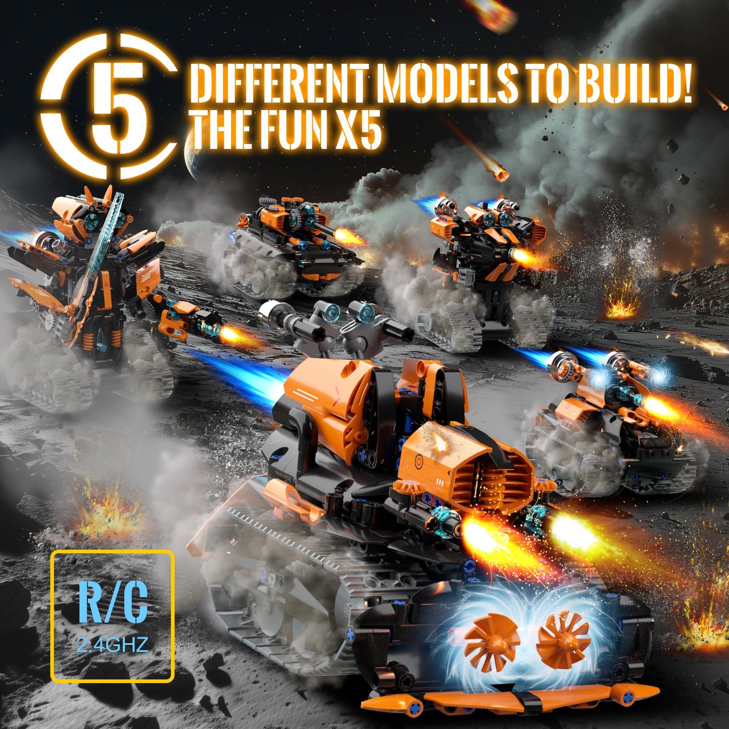TOBSABPX 5-in-1 STEM Robot Building Kit for Kids 6-14 – 689Pcs, Remote & App Controlled