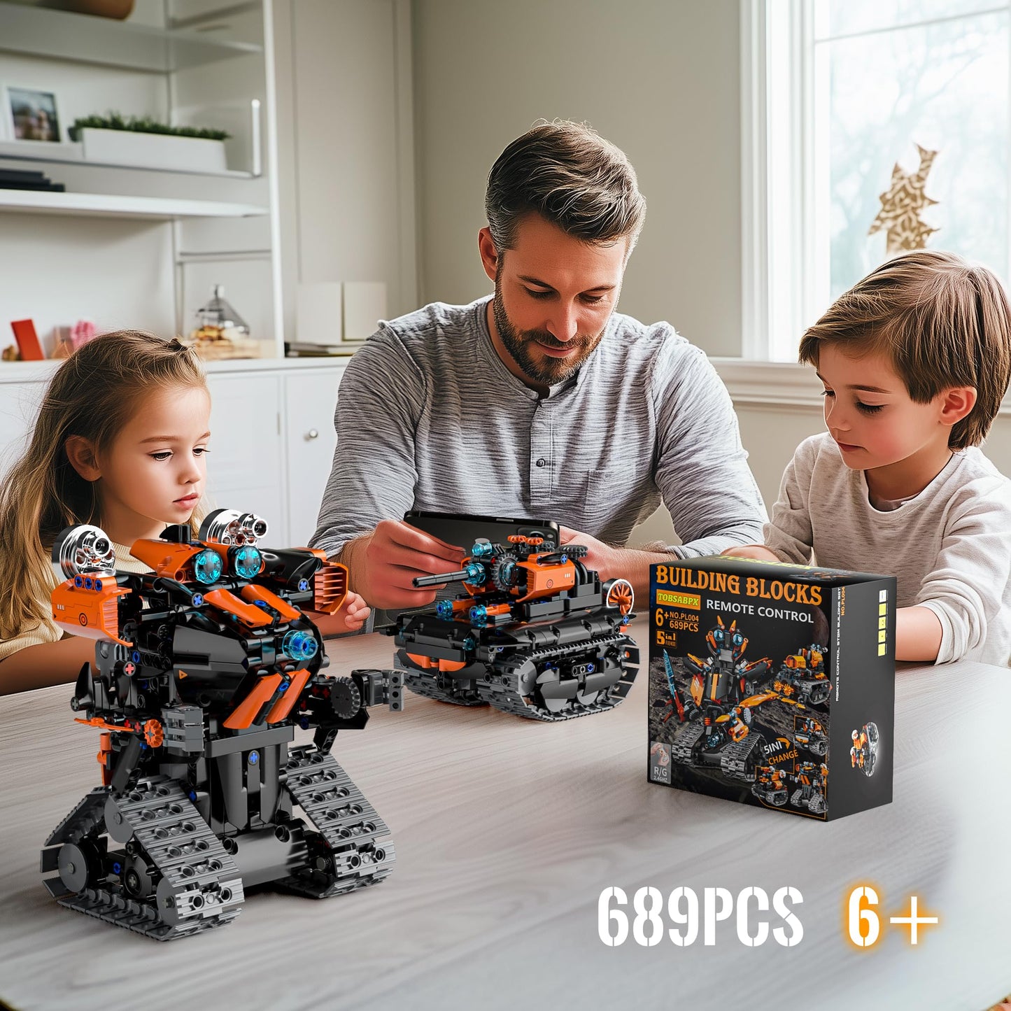TOBSABPX 5-in-1 STEM Robot Building Kit for Kids 6-14 – 689Pcs, Remote & App Controlled