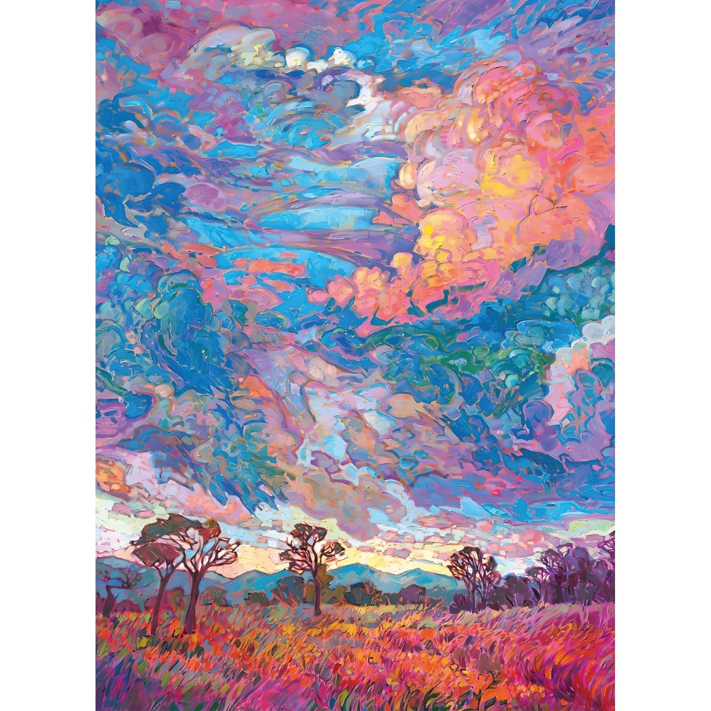 TOCHILD Glitter Sunset 500-Piece Jigsaw Puzzle for Adults – Letters on Back, 20.5 x 15 in