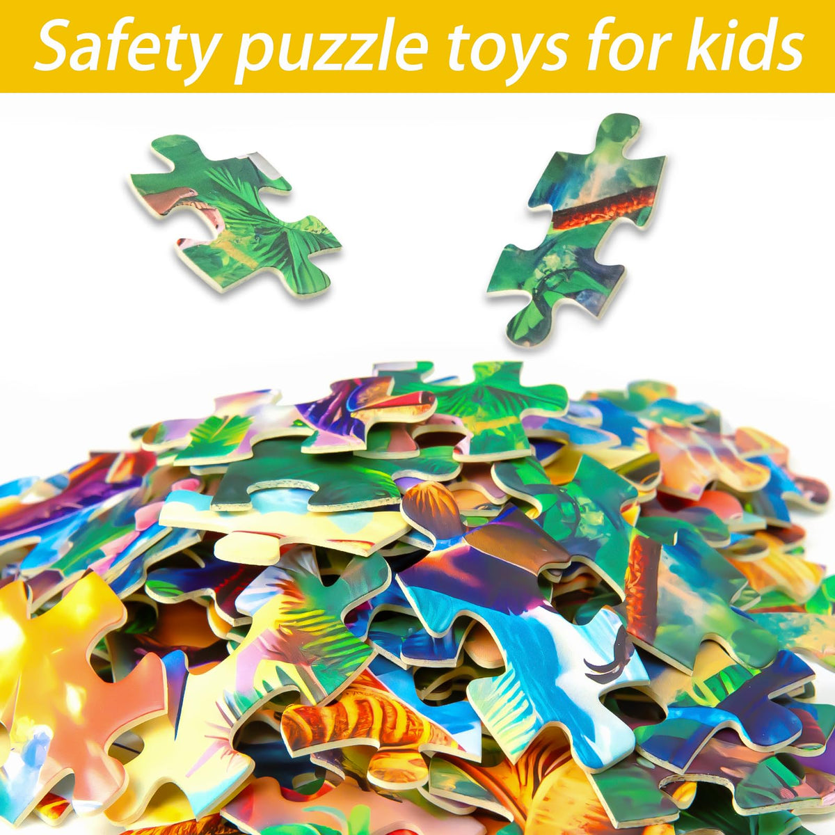 TOCHILD 100-Piece Dinosaur Puzzle for Kids Ages 4-10 | Educational Jigsaw Toy