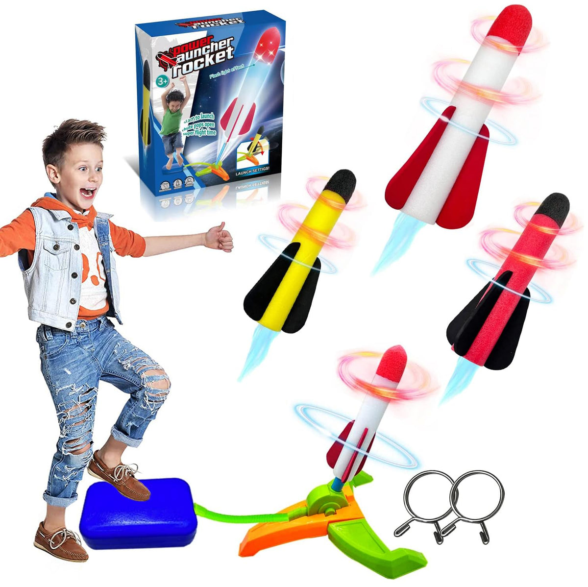TODARRUN Foam Rocket Launcher – Outdoor Kids Toy for Ages 3–12