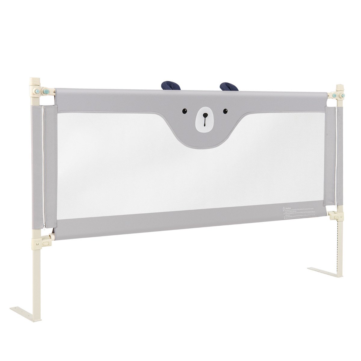 Toddler Bedrail with 24-Level Height Adjustment-Grey