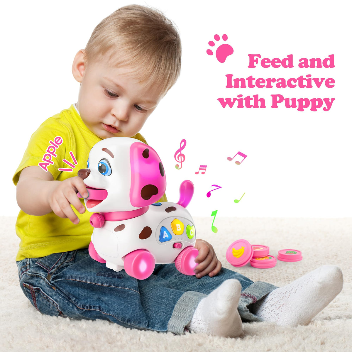 ToddlerCley 4-in-1 Musical Puppy Toy – Bilingual Learning Toy for Babies 6-18 Months