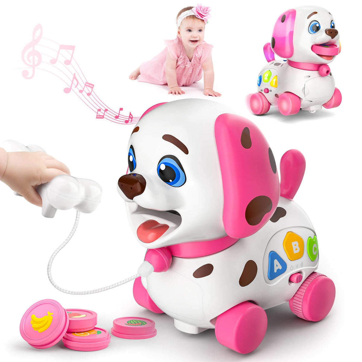 ToddlerCley 4-in-1 Musical Puppy Toy – Bilingual Learning Toy for Babies 6-18 Months