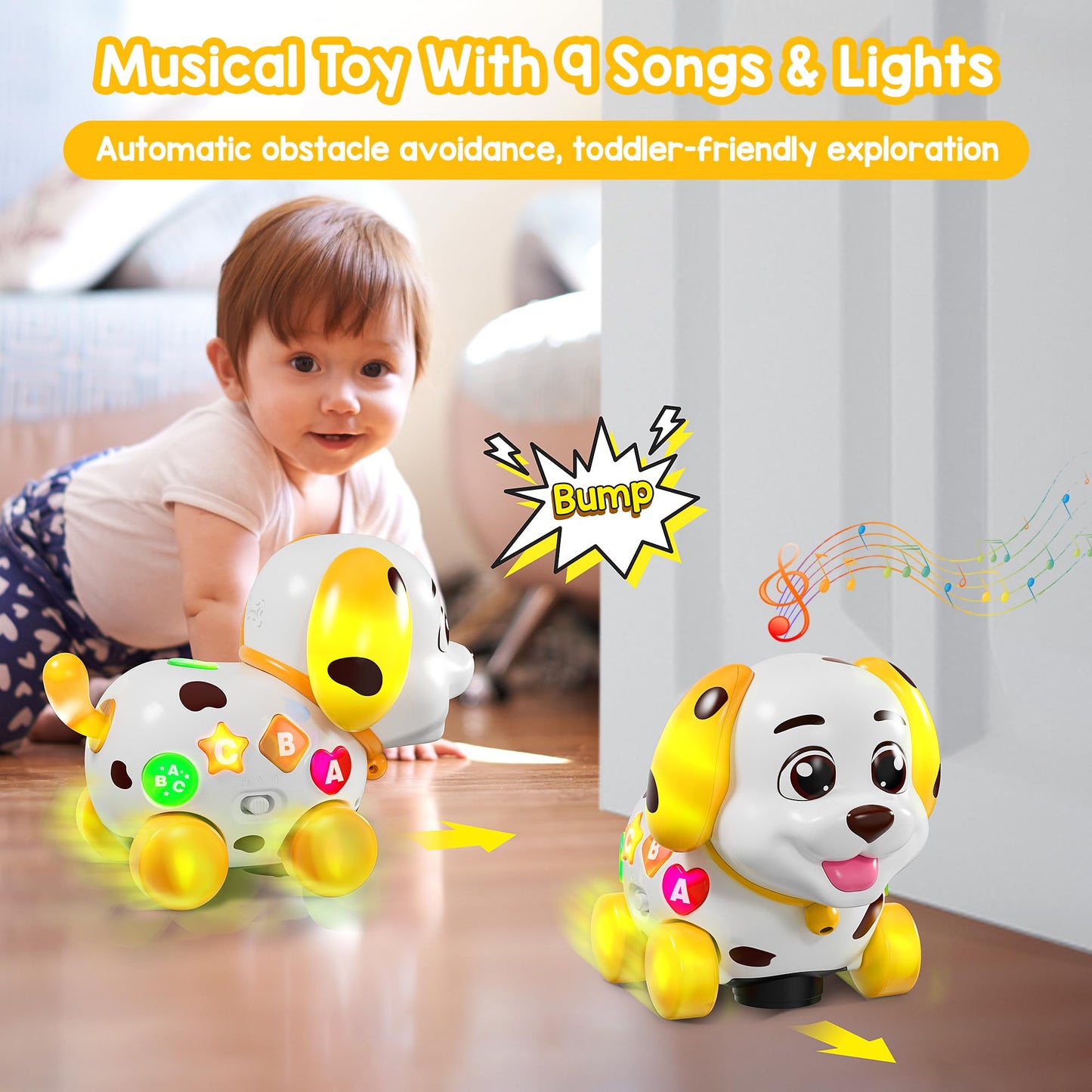 ToddlerCley Musical Puppy Toy for 6-18 Months – Bilingual Learning, 9 Songs, Walking Fun