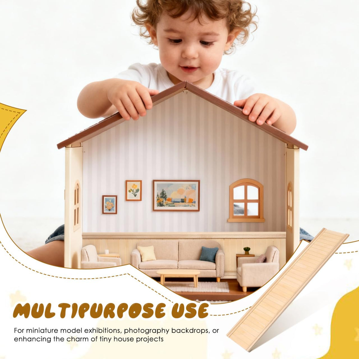 Toddmomy 1:12 Scale Wainscoting Panels for Dollhouses – Beadboard, Traditional & Raised Panel