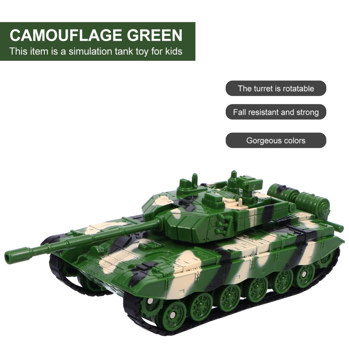 Toddmomy Tank Models: 360-degree Rotation Plastic Tanks for Kids – Toy & Desk Decor
