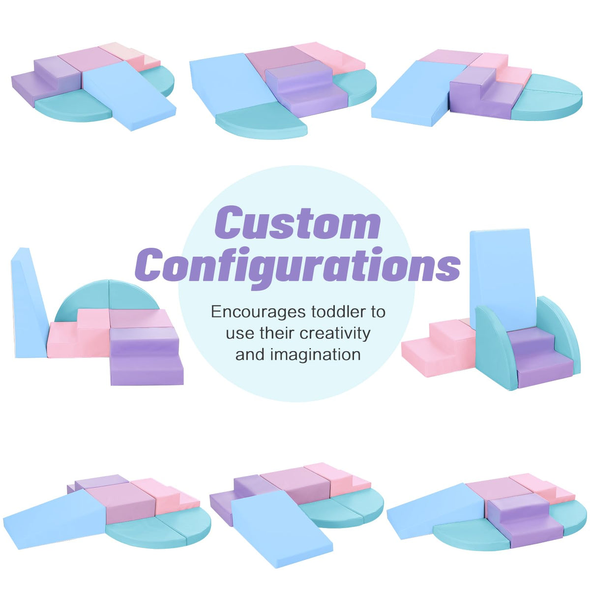 TODIBY 6-Piece Foam Climbing Blocks for Toddlers – Colorful Indoor PU Leather Toy