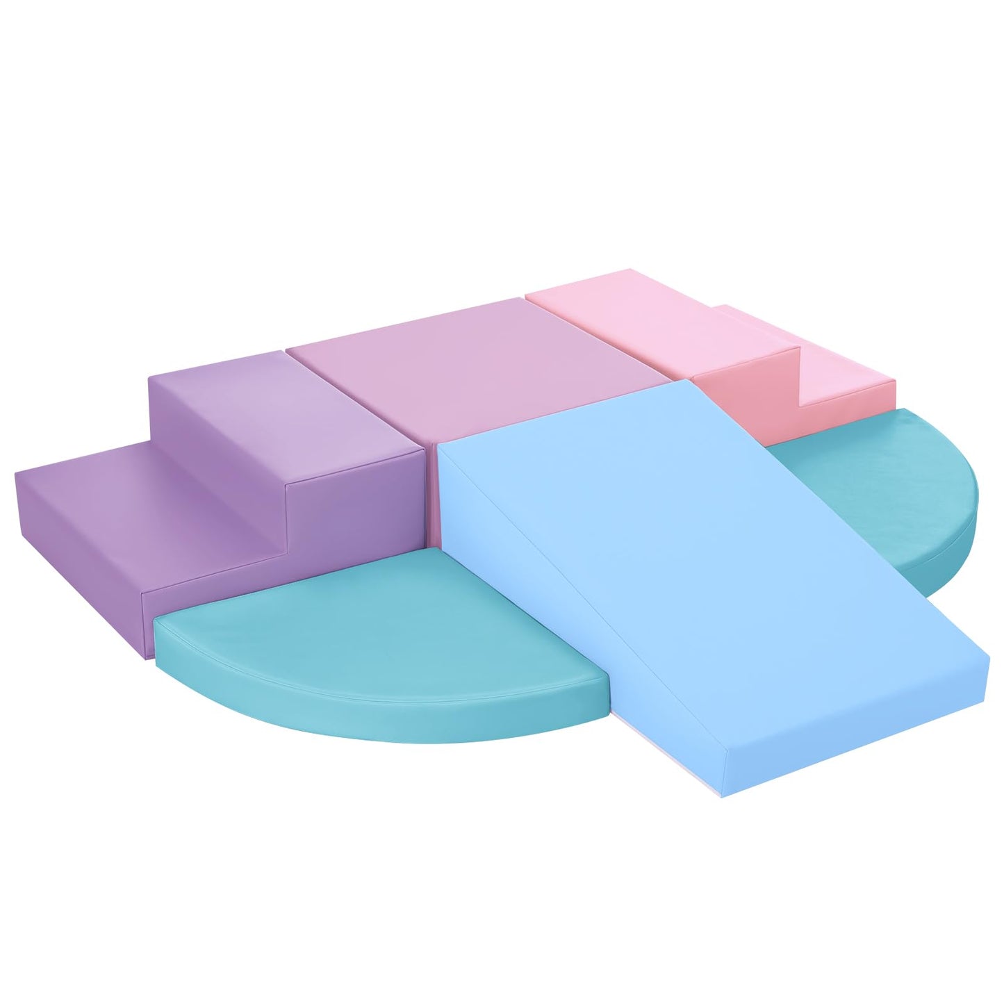 TODIBY 6-Piece Foam Climbing Blocks for Toddlers – Colorful Indoor PU Leather Toy