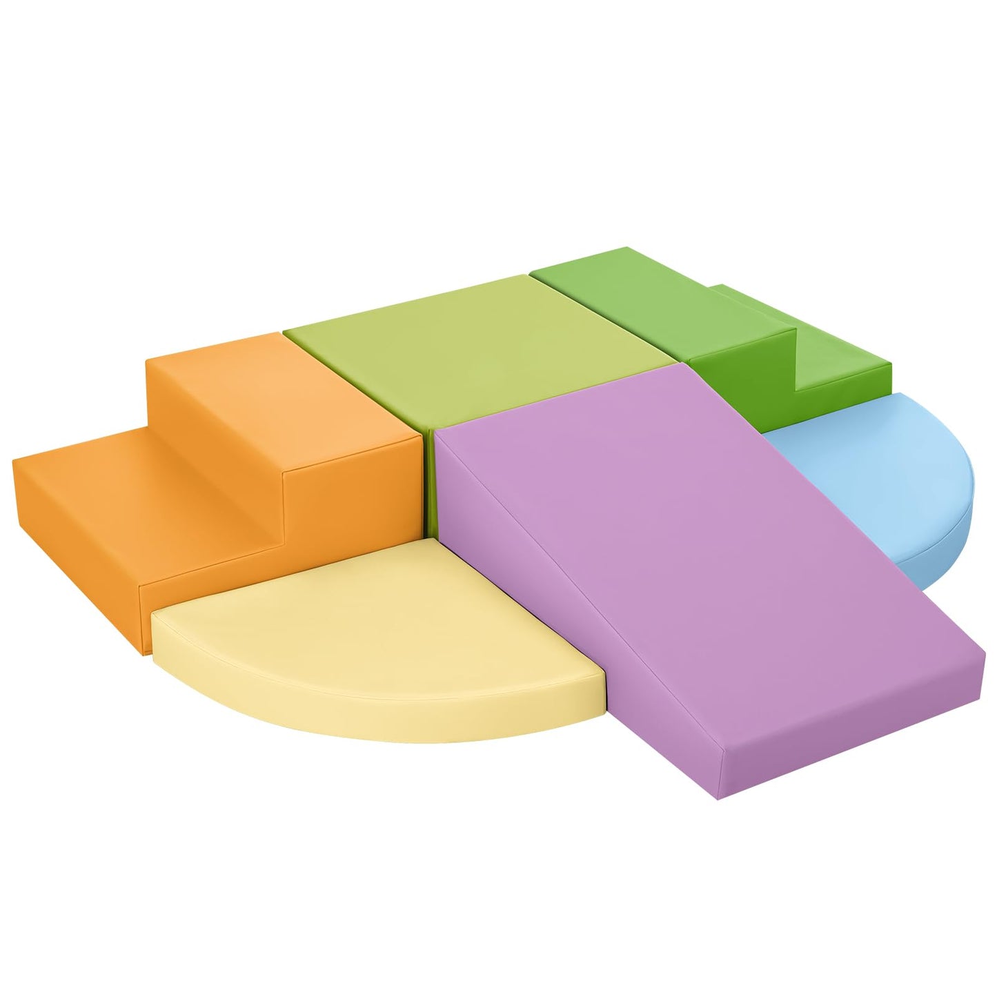 TODIBY 6-Piece Foam Climbing Blocks for Toddlers – Soft Foam Playset with Colorful PU Leather