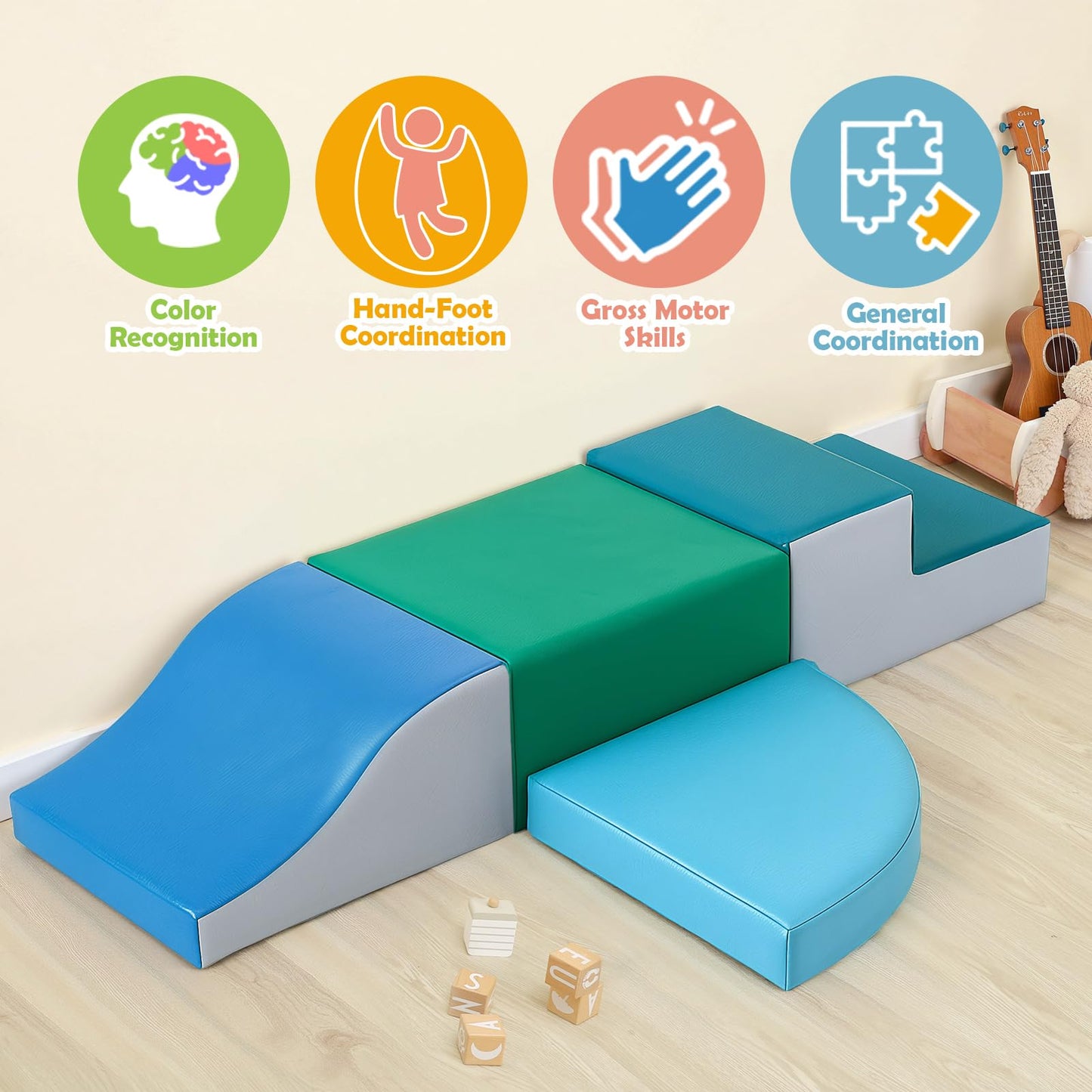 TODIBY 4-Piece Climbing Toys for Toddlers — Soft Foam Blocks