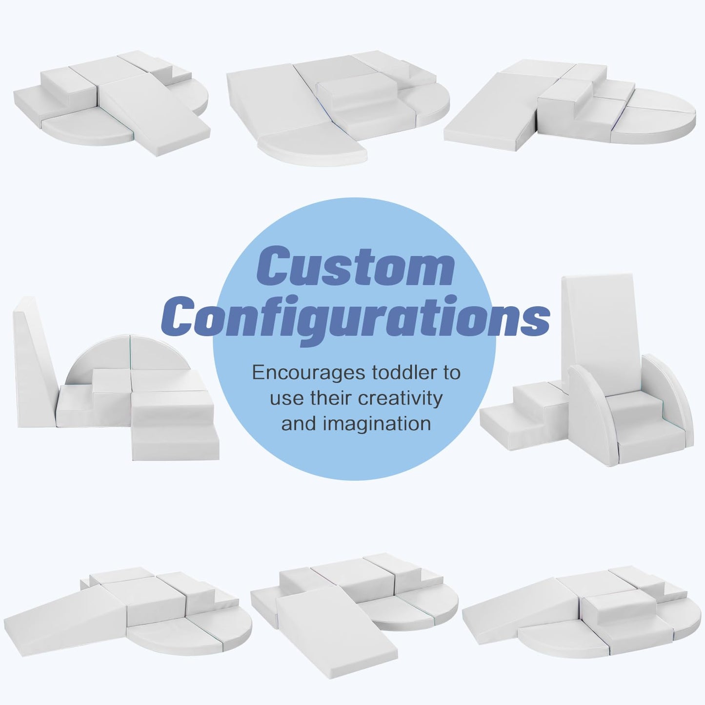 TODIBY 6-Piece Soft PU Leather Climbing Blocks for Toddlers – Indoor Foam Play Set