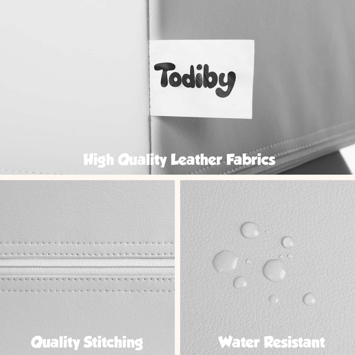 TODIBY 4-Piece Soft PU Leather Toddlers Climbing Toys – Indoor Foam Climbing Blocks