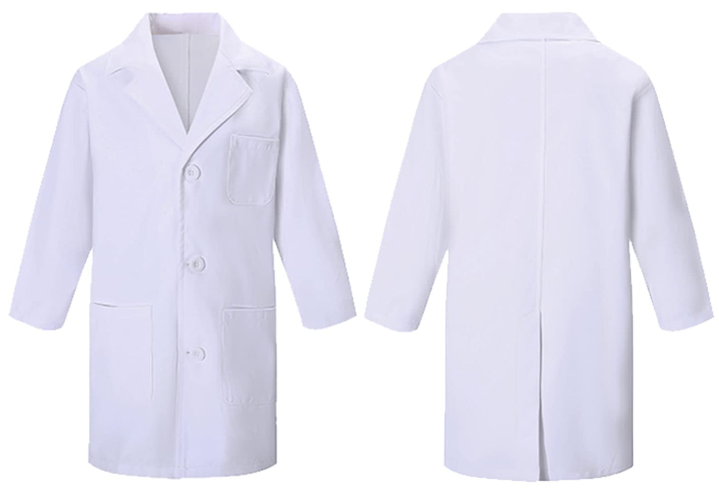 TOGROP 4Pcs Doctor Scientist Lab Costume for Kids – White Coat Dress-Up Set (3-4T)