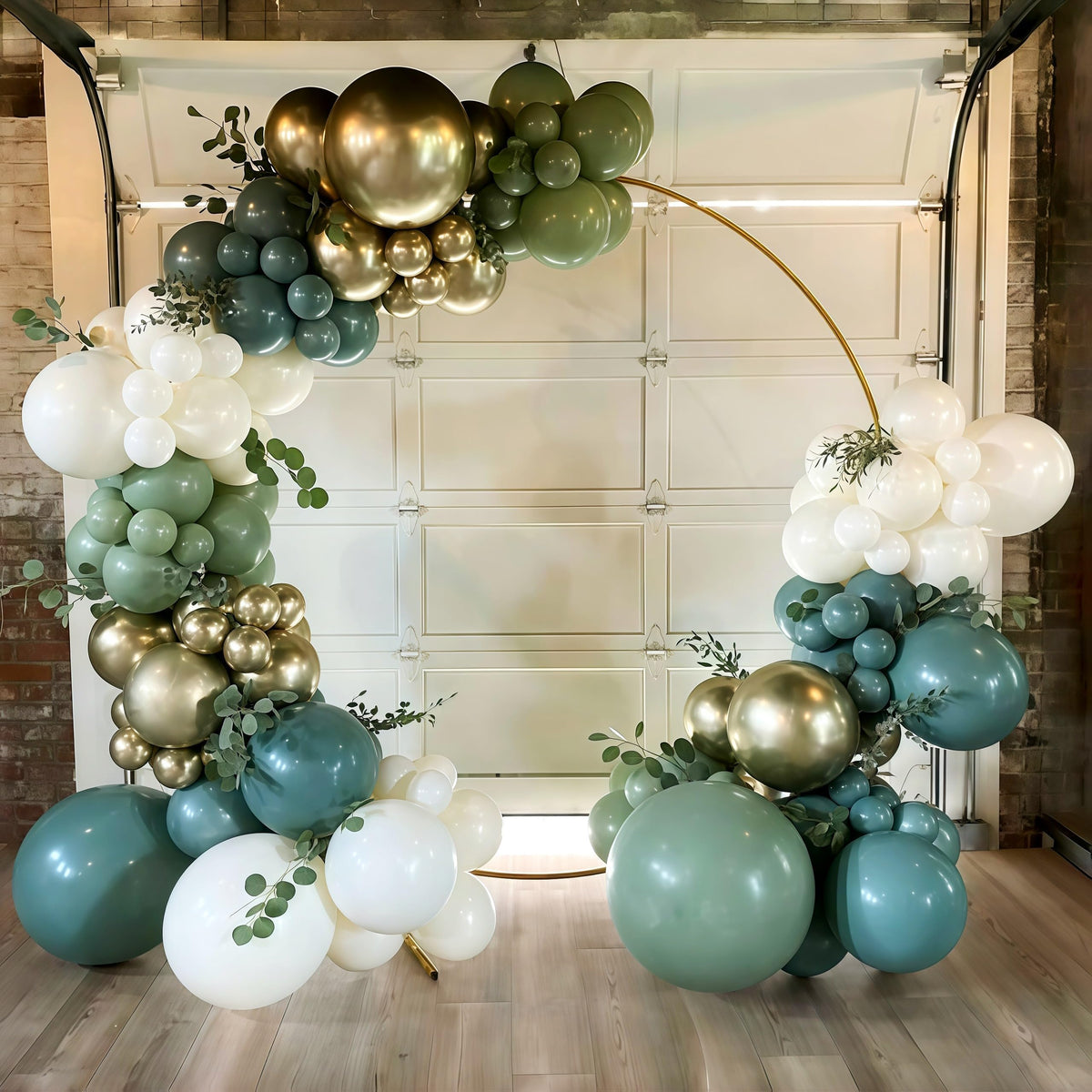 Togvu Dusty Sage Green & Slate Blue Gold Balloon Garland Kit – 107 Pcs for Boho Weddings & Parties