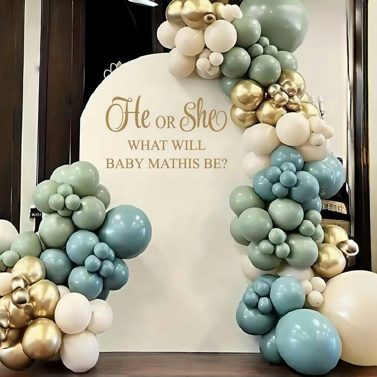 Togvu Dusty Sage Green & Slate Blue Gold Balloon Garland Kit – 107 Pcs for Boho Weddings & Parties