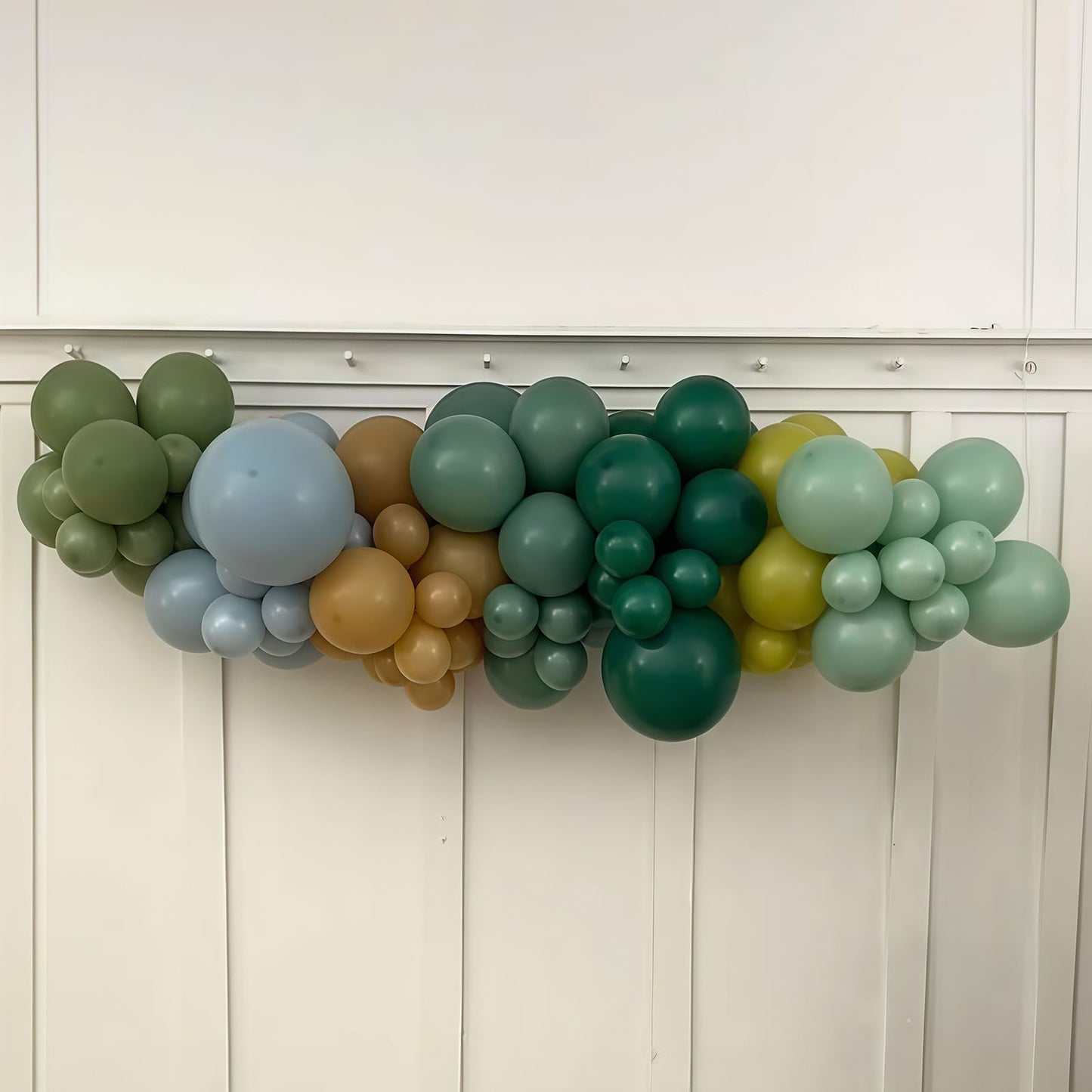 TOGVU Blue Green Brown Balloons 12in – Sage Green & Dusty Blue for Dinosaur Jungle Theme Birthdays & Baby Showers