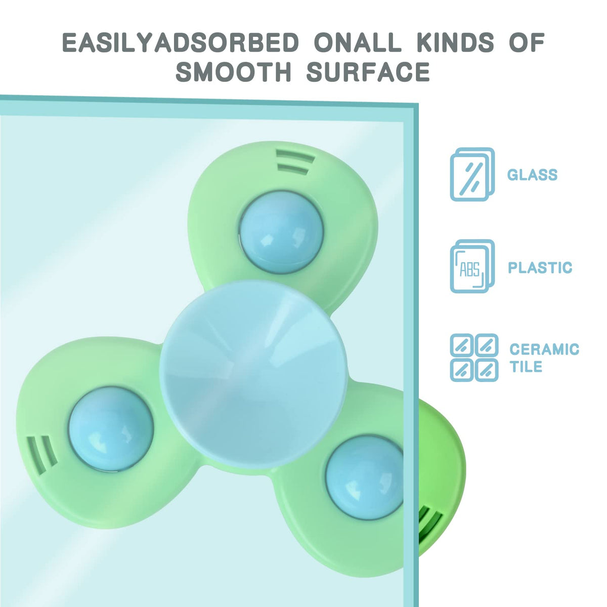 TOHIBEE 3-Piece Suction Cup Spinner Toys for Toddlers 12-18 Months