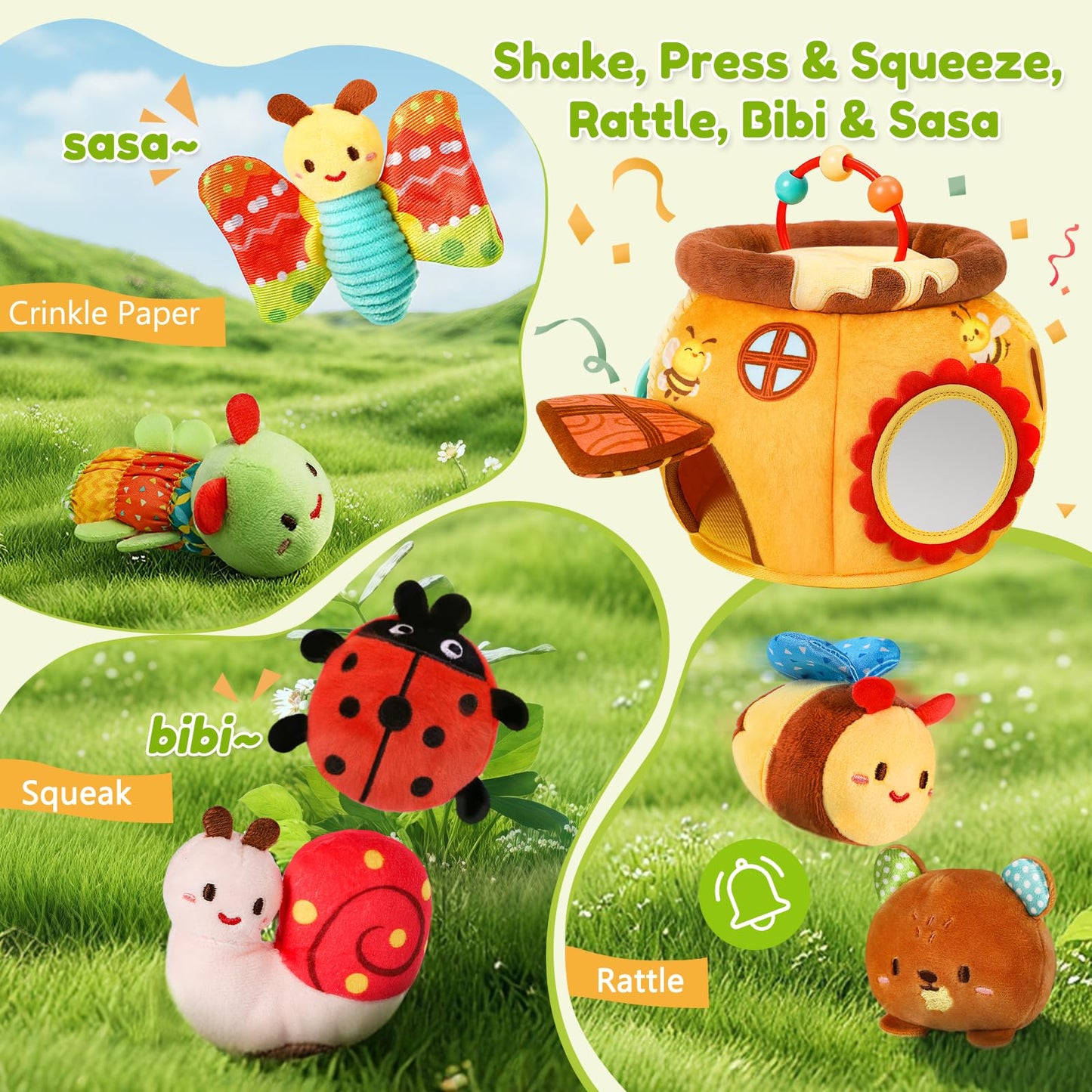 TOHIBEE Baby Toys 6-12 Months – Sensory Honey Pot with Animals