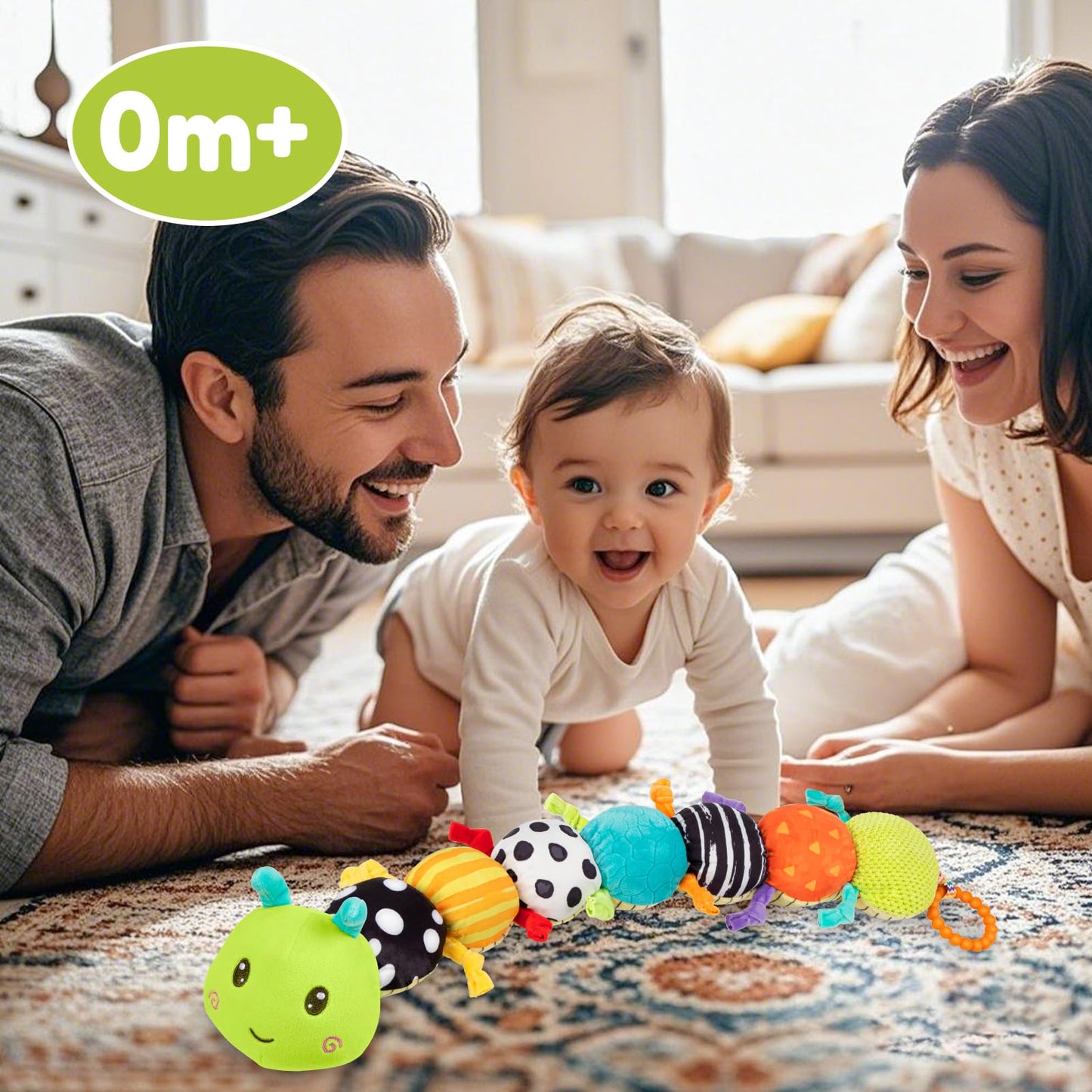 TOHIBEE 5-in-1 Musical Baby Caterpillar Toy – Tummy Time Fun for 0-18 Months