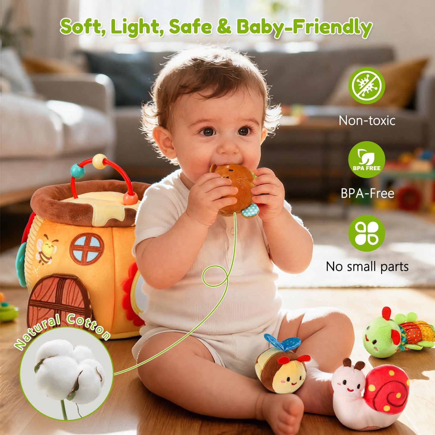 TOHIBEE Baby Toys 6-12 Months – Sensory Honey Pot with Animals