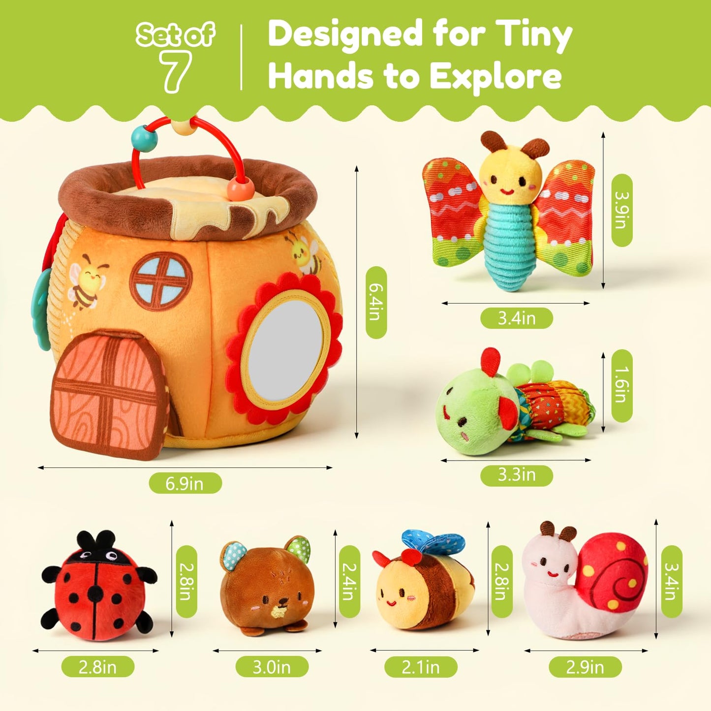 TOHIBEE Baby Toys 6-12 Months – Sensory Honey Pot with Animals