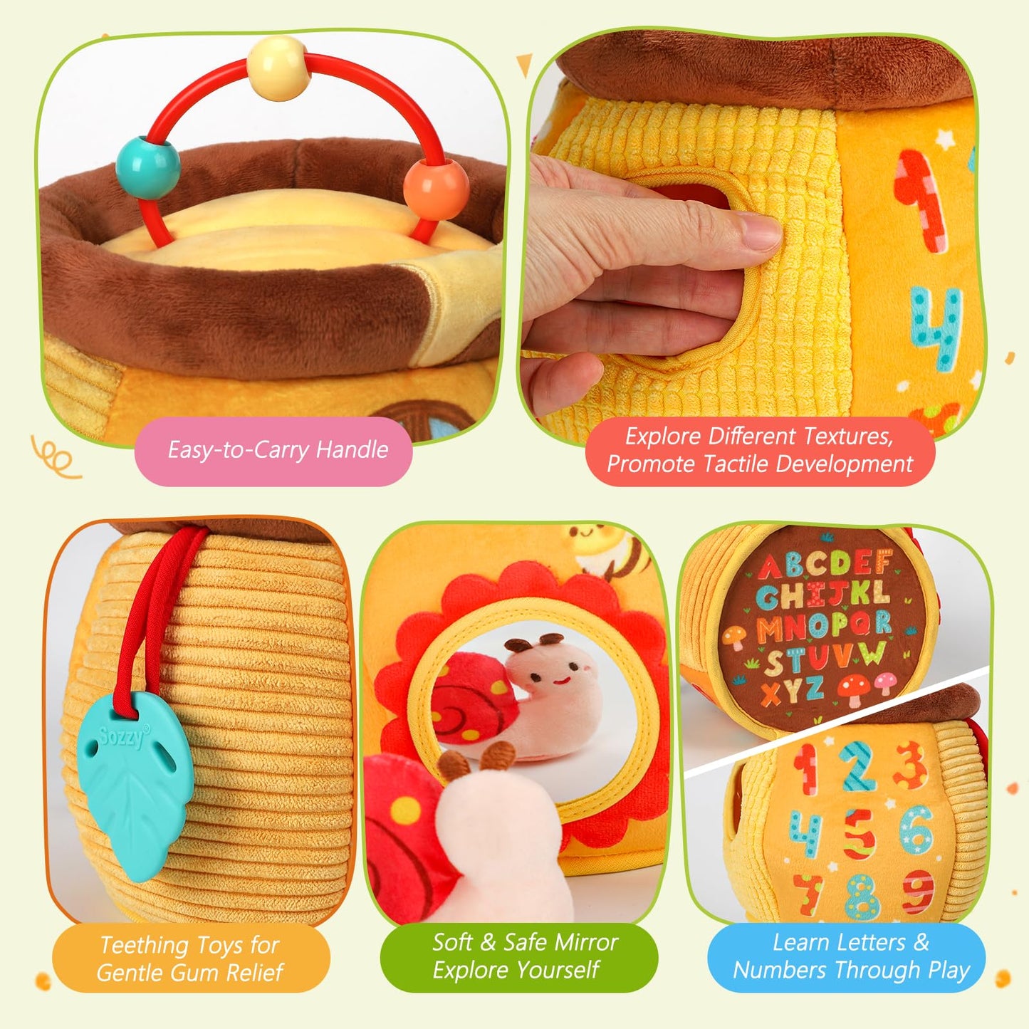 TOHIBEE Baby Toys 6-12 Months – Sensory Honey Pot with Animals