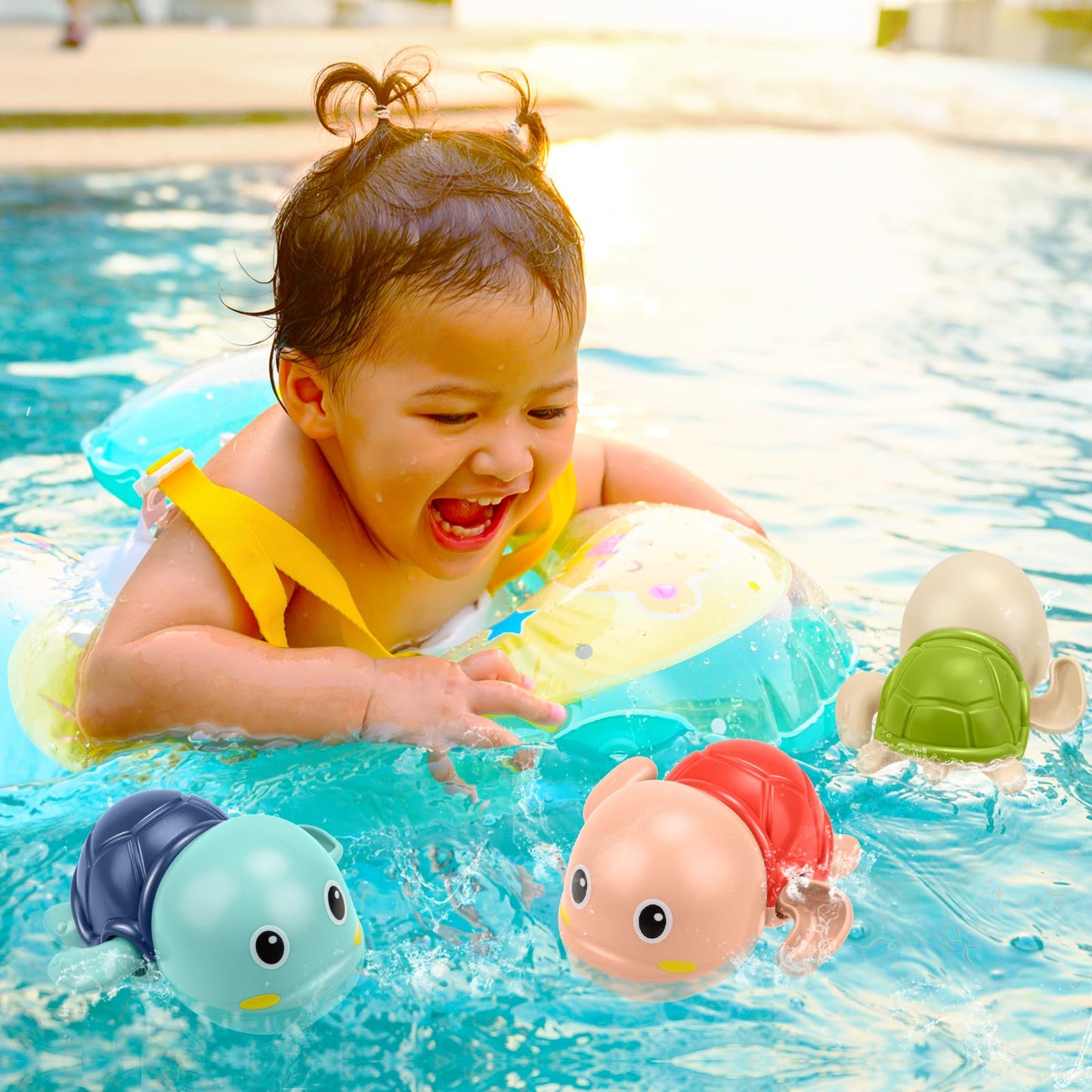 TOHIBEE Bath Toys for Toddlers 1-3 | Floating Wind-Up Turtle Bath Toys
