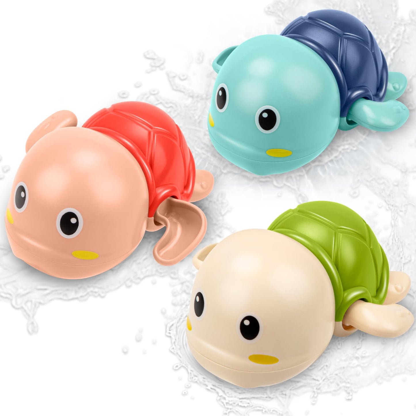TOHIBEE Bath Toys for Toddlers 1-3 | Floating Wind-Up Turtle Bath Toys