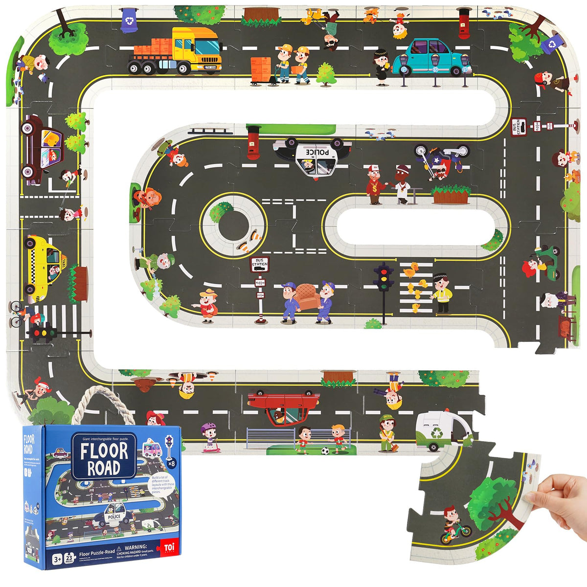 TOI Giant Floor Puzzle for Kids 3-5 | 2x3 ft Road, City & Railway Puzzles