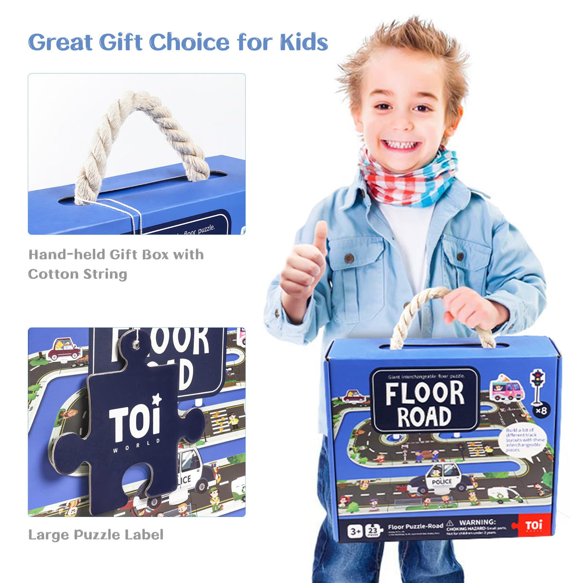 TOI Giant Floor Puzzle for Kids 3-5 | 2x3 ft Road, City & Railway Puzzles