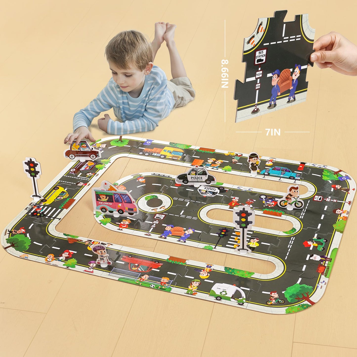 TOI Giant Floor Puzzle for Kids 3-5 | 2x3 ft Road, City & Railway Puzzles