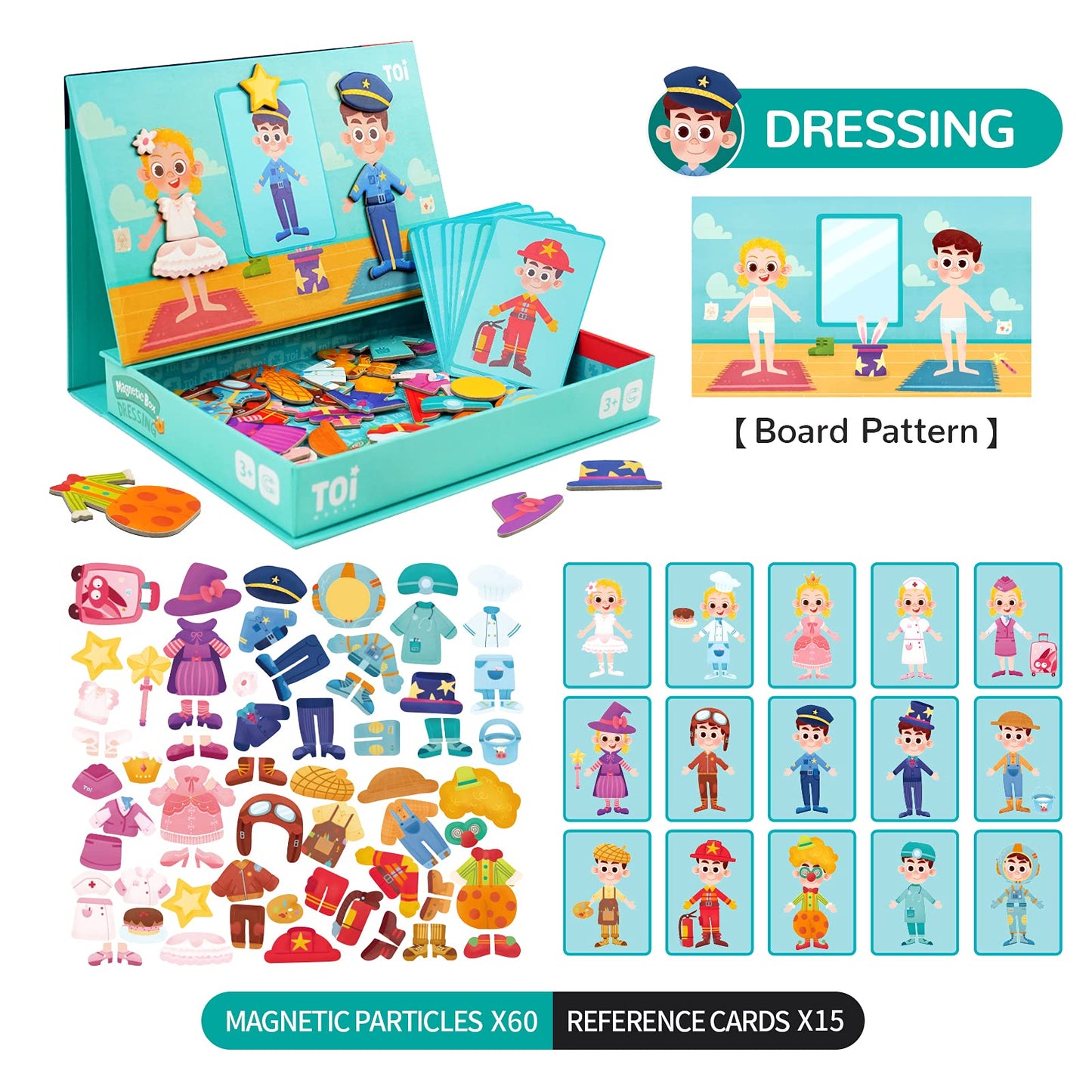 Toi Kids Magnetic Jigsaw Puzzle Boxes with Game Board – Educational Toy for Ages 3–8 | Portable Travel Set