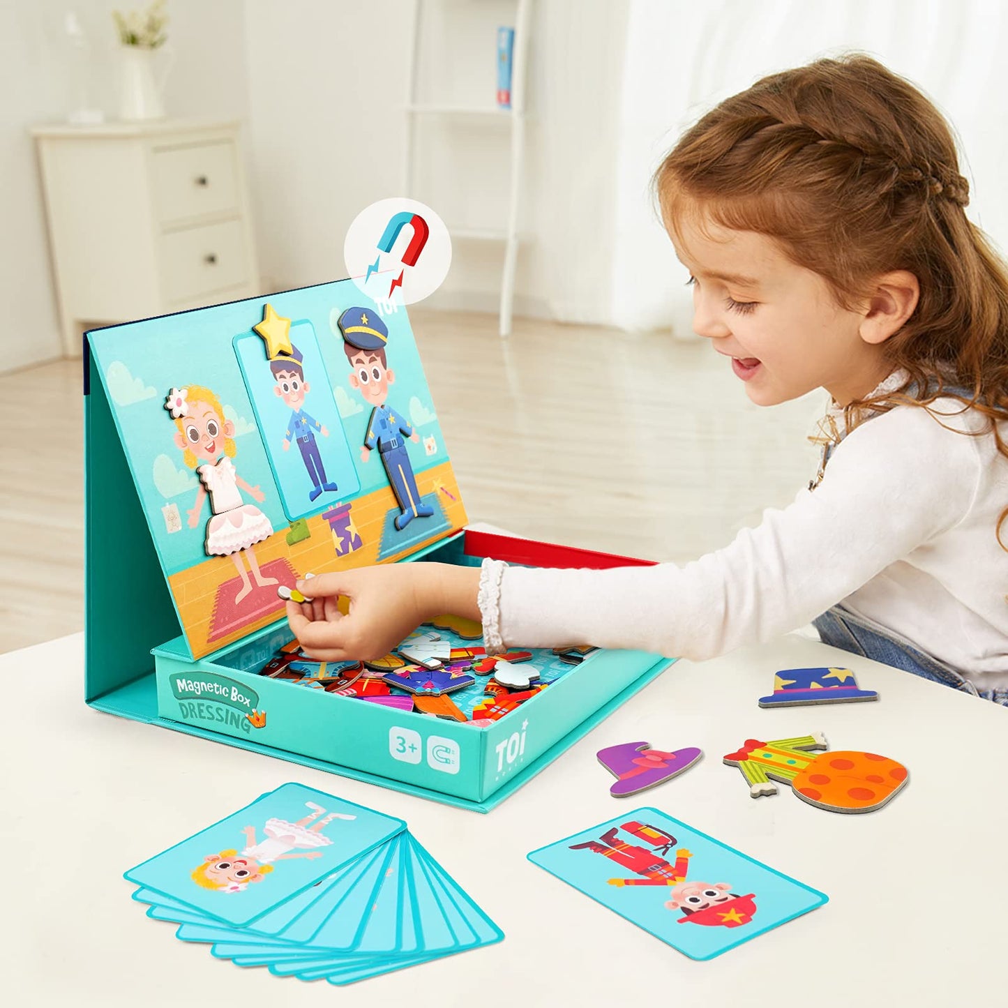 Toi Kids Magnetic Jigsaw Puzzle Boxes with Game Board – Educational Toy for Ages 3–8 | Portable Travel Set