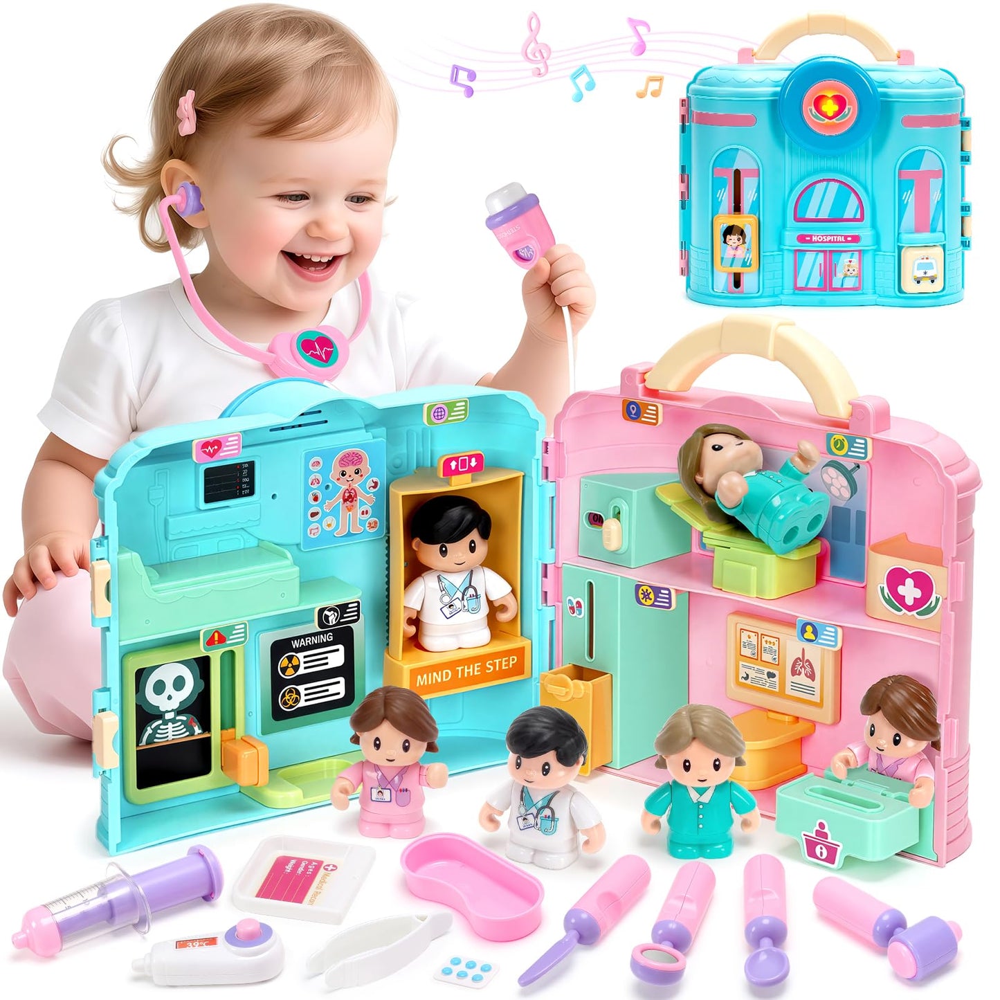 Toidgy Doctor Kit for Toddlers 1-3 — Realistic Doctor Role Play Set with Carrying Case