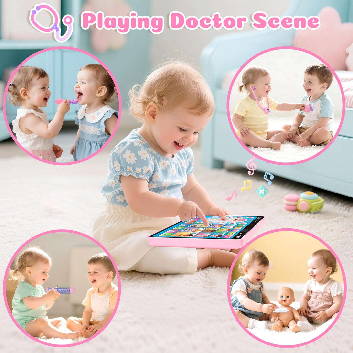 Toidgy Doctor Kit for Girls – Interactive Tablet & Pretend Playset for Ages 1-3